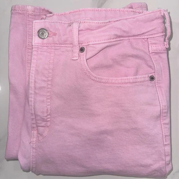 Old Navy Pink jeans wide leg  size 8 - Picture 6 of 9